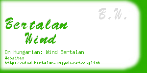 bertalan wind business card